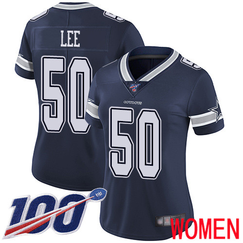 Women Dallas Cowboys Limited Navy Blue Sean Lee Home #50 100th Season Vapor Untouchable NFL Jersey->women nfl jersey->Women Jersey